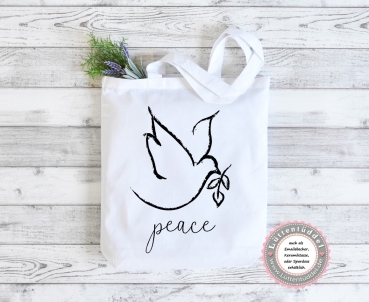 Tasche Beutel Einkaufstasche Taube Peace Friede Geschenk Geburtstag von Lüttentüddel®